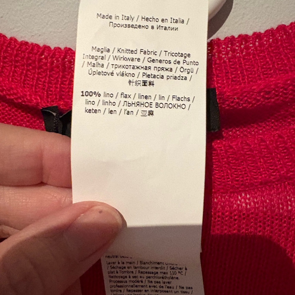 MaxMara Weekend Red Crew Neck Sweater linen - Picture 4 of 9